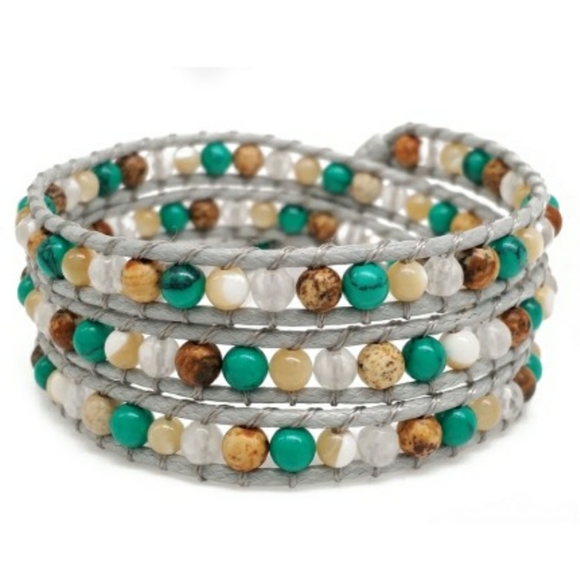 Katie Soleil Jewelry - New Handmade Natural Stone 3 Wrap Bracelet